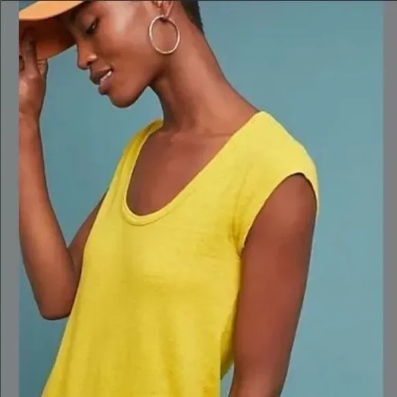 ANTHROPOLOGIE | MEADOW RUE Ravenna Yellow Shirt L - Picture 2 of 11